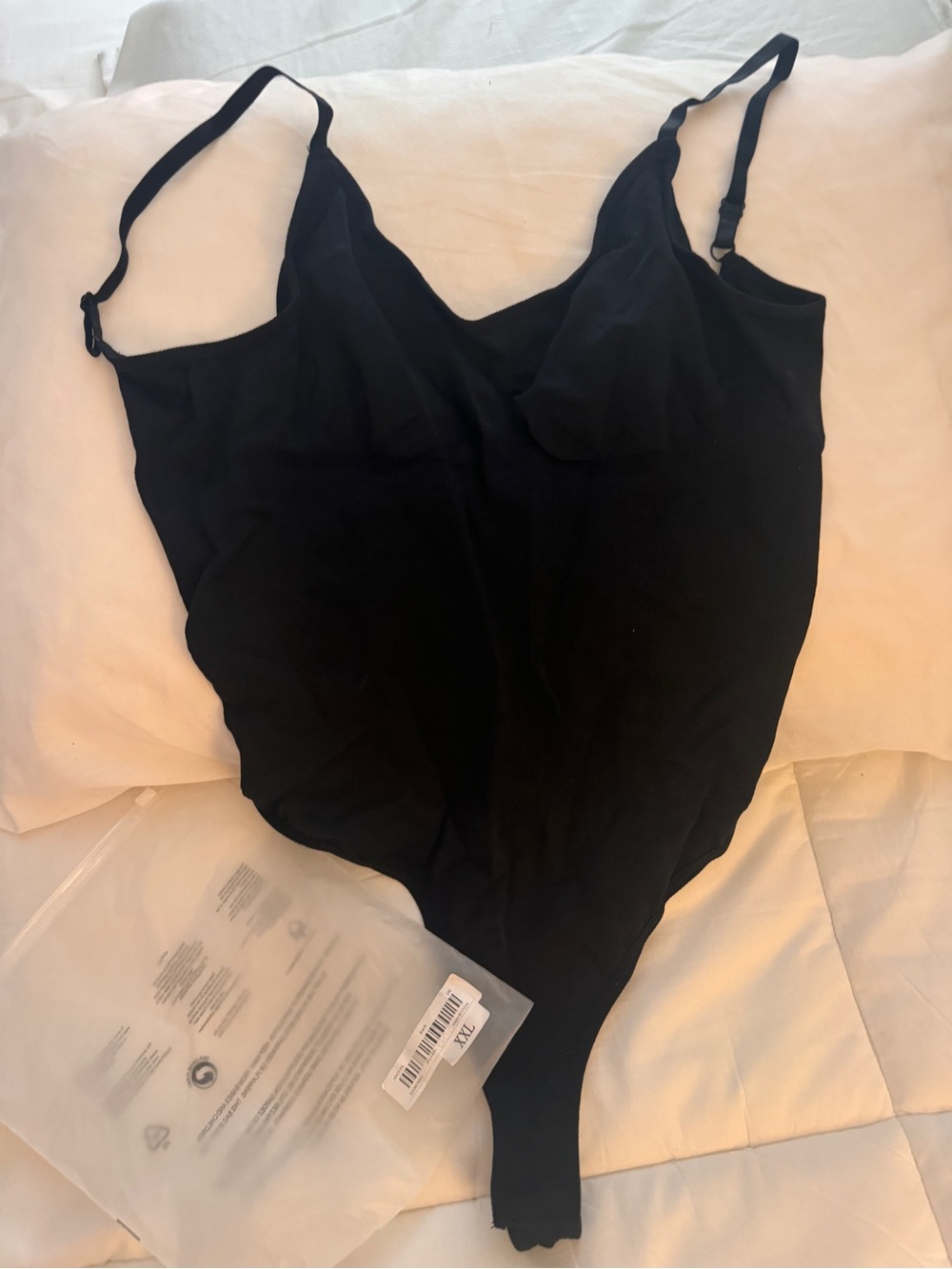 Black Women's Bodysuit with Adjustable Straps